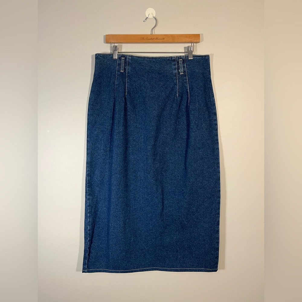Vintage Classic Blue Cotton Denim Skirt 90’s St John’s Bay